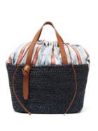 Matchesfashion.com Cesta Collective - Woven Sisal, Leather And Cotton Basket Bag - Womens - Navy Multi