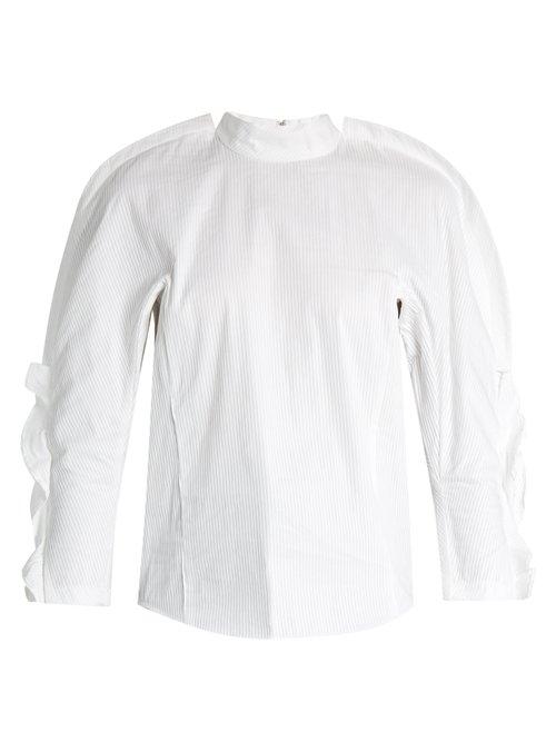 Matchesfashion.com Toga - High Neck Micro Pleated Top - Womens - White