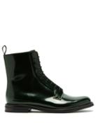 Matchesfashion.com Church's - Alexandra Lace Up Leather Ankle Boots - Womens - Dark Green
