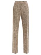Matchesfashion.com Petar Petrov - Hakon Wool-blend Tweed Trousers - Womens - Brown
