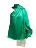 Matchesfashion.com Hillier Bartley - One Shoulder Silk Satin Blouse - Womens - Green
