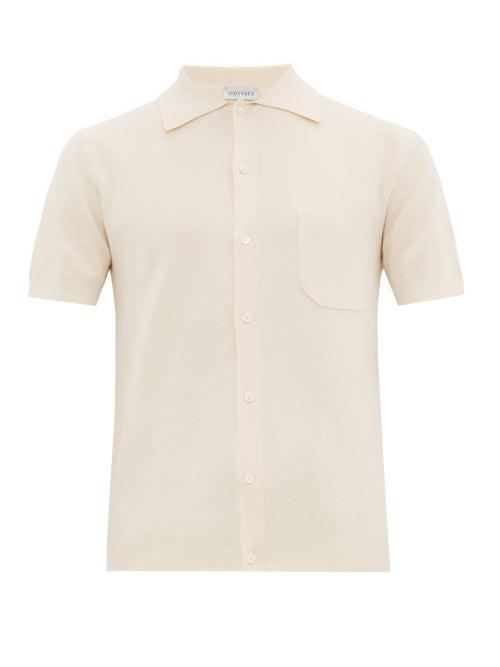 Matchesfashion.com Odyssee - Button Front Cotton Polo Shirt - Mens - Cream