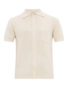 Matchesfashion.com Odyssee - Button Front Cotton Polo Shirt - Mens - Cream