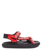 Matchesfashion.com Christopher Kane - Fussbett Crystal-embellished Satin Sandals - Womens - Red