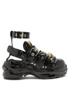 Matchesfashion.com Maison Margiela - Retro-fit Ankle-strap Patent-leather Trainers - Womens - Black