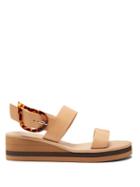 Matchesfashion.com Ancient Greek Sandals - Clio Rainbow Leather Wedge Sandals - Womens - Tan