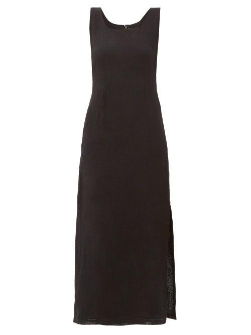 Matchesfashion.com Lisa Marie Fernandez - Charlotte Square-neckline Midi Dress - Womens - Black