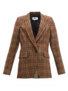 Matchesfashion.com Mm6 Maison Margiela - Single Breasted Two Tone Checked Blazer - Womens - Brown