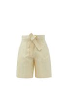 Matchesfashion.com Jil Sander - Belted Cotton Shorts - Womens - Cream