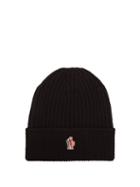 Matchesfashion.com Moncler Grenoble - Logo Virgin Wool Beanie Hat - Mens - Black