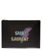 Saint Laurent Logo-print Leather Pouch