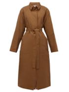Matchesfashion.com Rochas - Duchesse Belted Trench Coat - Womens - Rust Copper