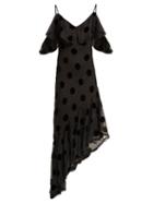 Matchesfashion.com Maria Lucia Hohan - Raine Polka Dot Asymmetric Dress - Womens - Black