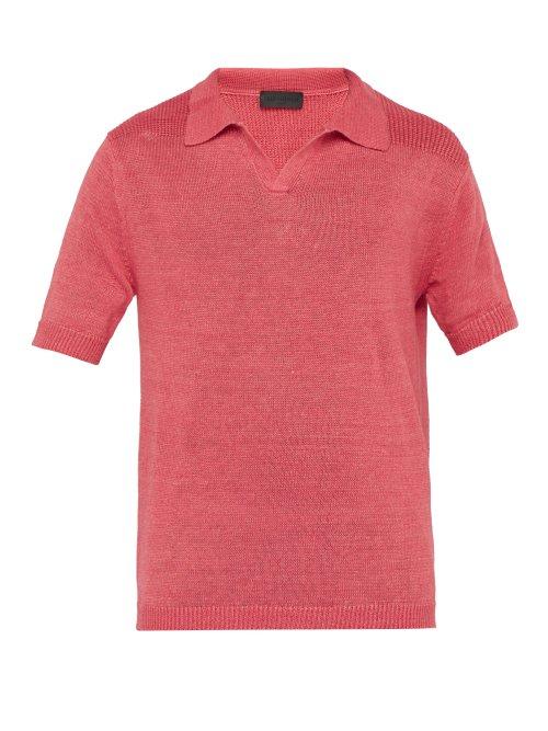 Matchesfashion.com Iris Von Arnim - Filip Linen Polo Top - Mens - Pink