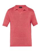 Matchesfashion.com Iris Von Arnim - Filip Linen Polo Top - Mens - Pink