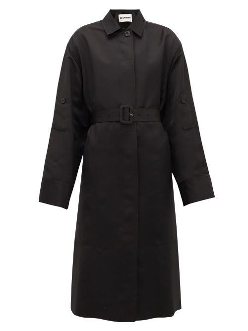 Matchesfashion.com Jil Sander - P.m. Belted Technical-twill Trench Coat - Womens - Black