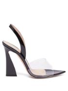 Ladies Shoes Gianvito Rossi - Aileen 105 Pvc And Patent-leather Sandals - Womens - Black