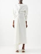 A.w.a.k.e. Mode - Gathered Asymmetric Crepe Dress - Womens - Ivory