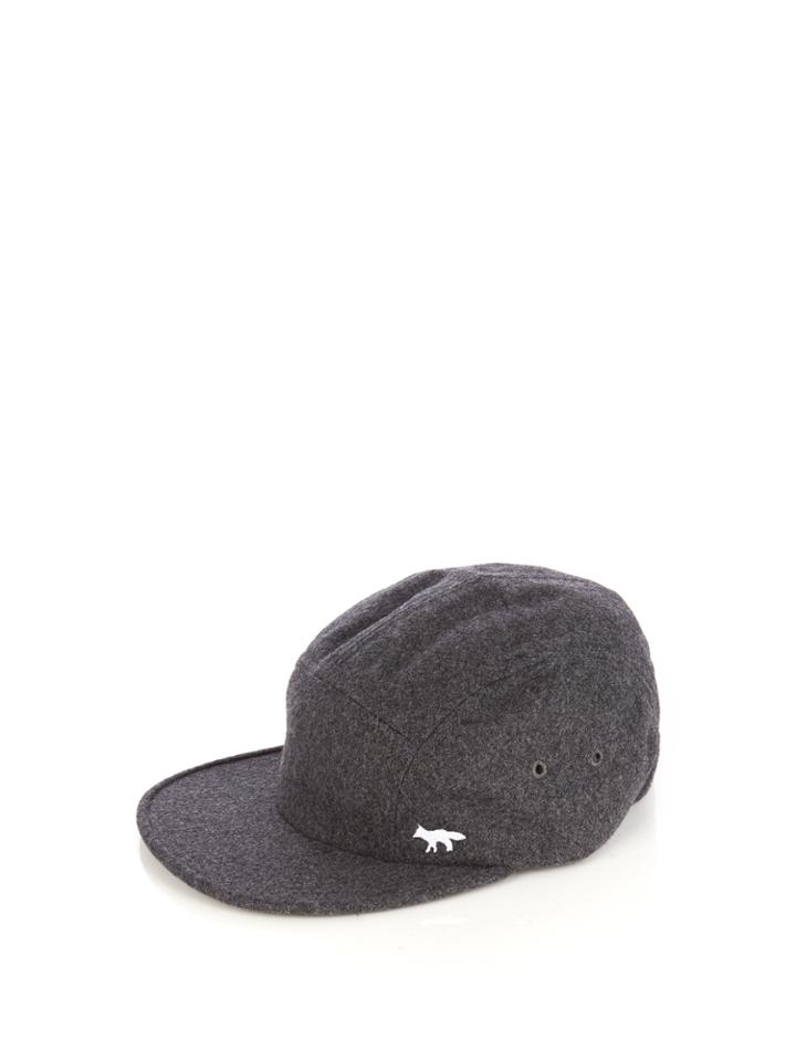 Maison Kitsuné Logo-embroidered Wool-blend Baseball Cap