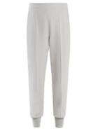 Matchesfashion.com Stella Mccartney - Julia High Rise Crepe Trousers - Womens - Light Blue