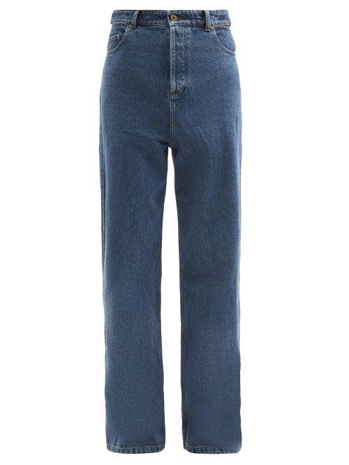 Matchesfashion.com Y/project - Evergreen Peep Show Slit-waist Jeans - Mens - Navy