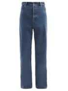 Matchesfashion.com Y/project - Evergreen Peep Show Slit-waist Jeans - Mens - Navy