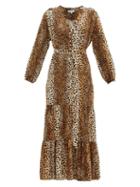 Matchesfashion.com Melissa Odabash - Sonja Cheetah-print Poplin Dress - Womens - Animal