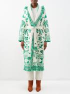 Alanui - Explosion Of Nature Wool-blend Cardigan - Womens - White Green
