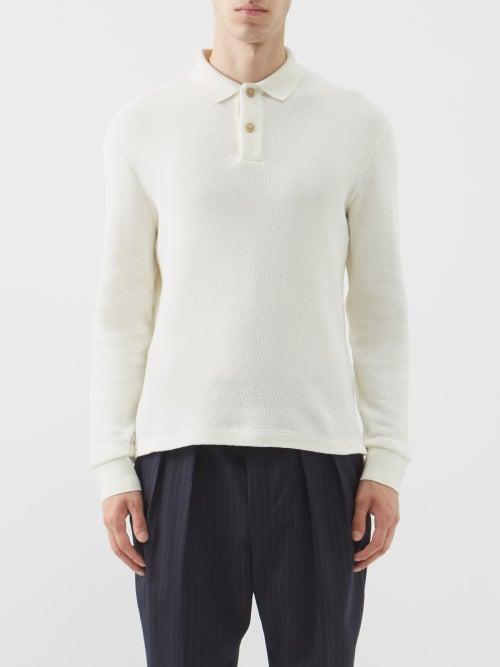 Giorgio Armani - Wool-blend Polo Shirt - Mens - Cream