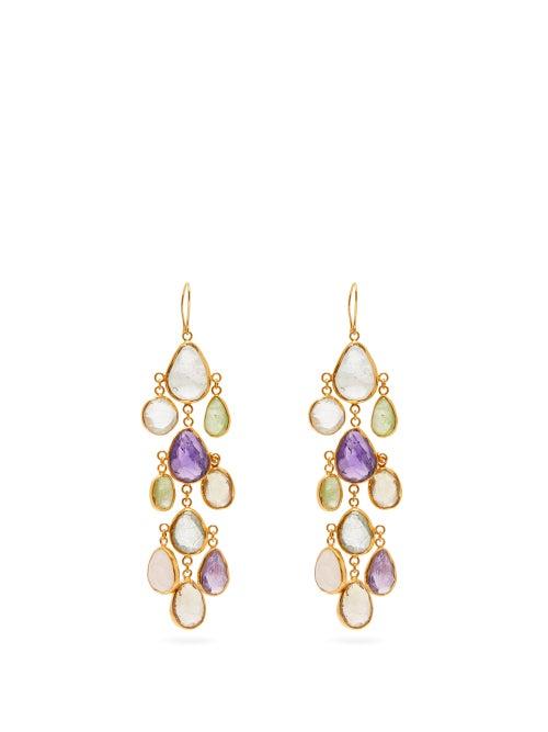 Matchesfashion.com Pippa Small Turquoise Mountain - Zahir 18kt Gold Vermeil Drop Earrings - Womens - Multi
