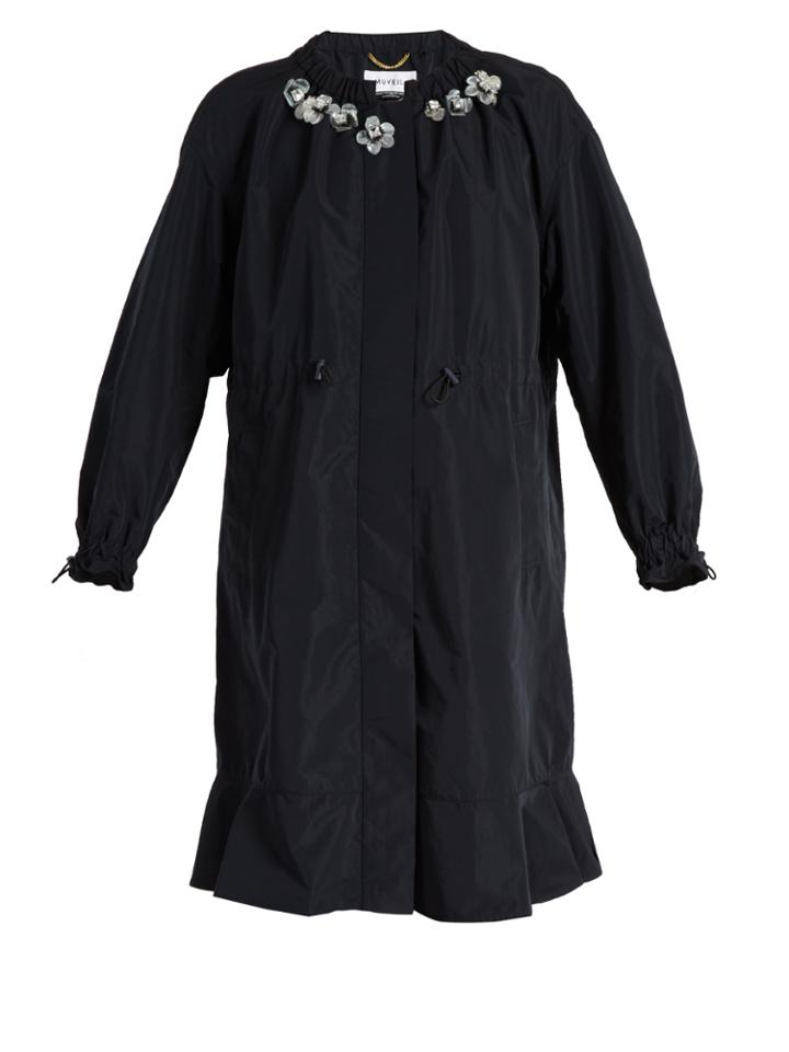 Muveil Floral-embellished Nylon Coat