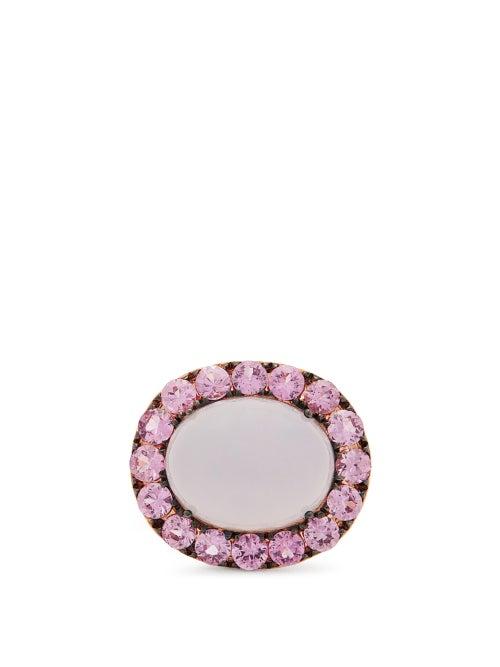Matchesfashion.com Rosa De La Cruz - Sapphire, Chalcedony & 18kt Rose-gold Ring - Womens - Pink Multi