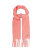 Matchesfashion.com Acne Studios - Villy Logo Embroidered Wool Blend Boucl Scarf - Womens - Pink