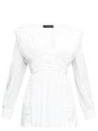Matchesfashion.com Isabel Marant - Yaxo Lace-trimmed Pliss Mini Dress - Womens - White