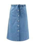 A.p.c. - Nancy High-rise Denim Midi Skirt - Womens - Blue