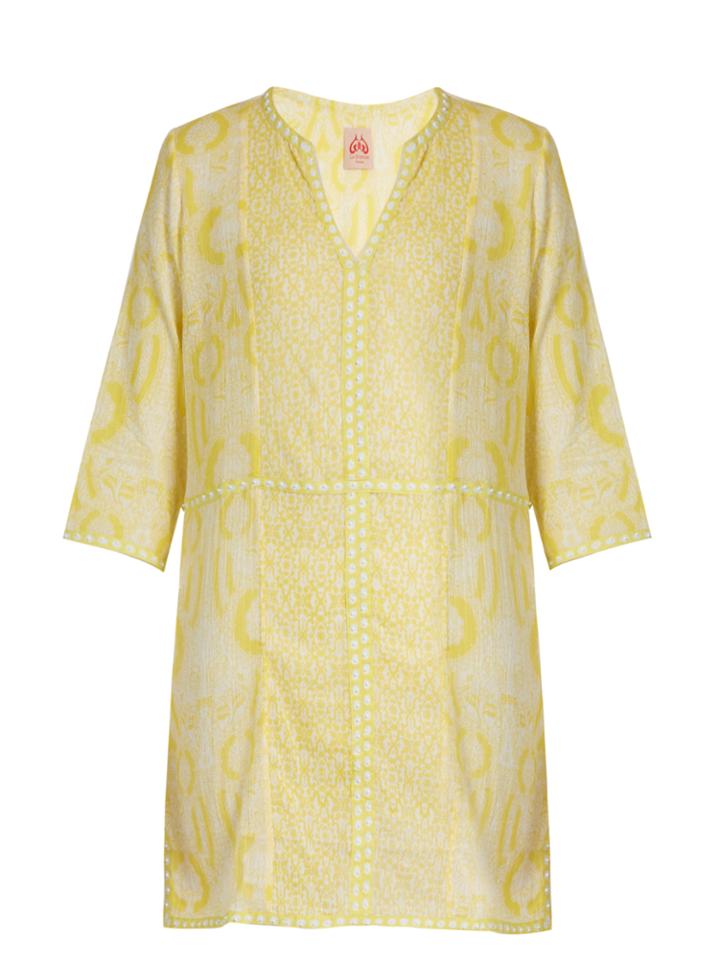 Le Sirenuse, Positano Maya Isadora-print Embroidered Cotton Kaftan
