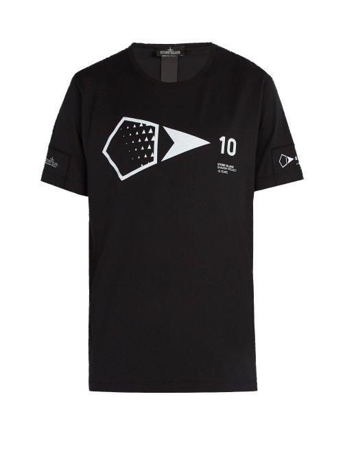 Matchesfashion.com Stone Island Shadow Project - Shadow Project Printed Cotton Jersey T Shirt - Mens - Black