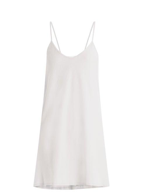 Ladies Lingerie Skin - Scoop-neck Pima-cotton Slip Dress - Womens - White