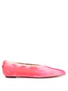 Matchesfashion.com Marni - Dancer Painted Canvas Ballet Flats - Womens - Pink Multi