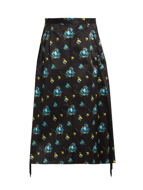 Toga Floral-print A-line Midi Skirt