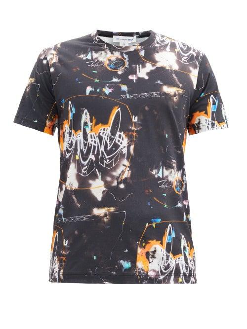Matchesfashion.com Comme Des Garons Shirt - Futura-print Cotton-jersey T-shirt - Mens - Black Multi