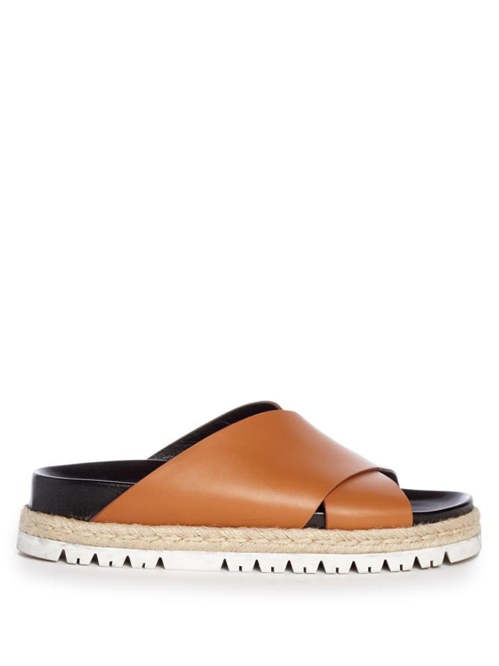 Marni Cross-strap Leather Slides