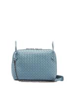 Matchesfashion.com Bottega Veneta - Nodini Intrecciato Leather Cross Body Bag - Womens - Light Blue