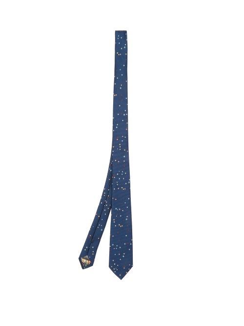 Matchesfashion.com Paul Smith - Spot-jacquard Silk Tie - Mens - Navy