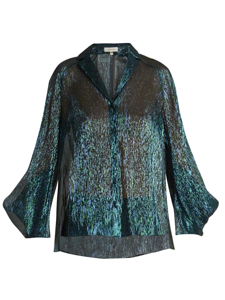 Delpozo Draped-sleeved Silk-blend Shirt