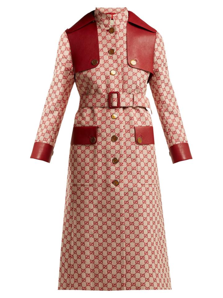 Gucci Gg-canvas Cotton Trench Coat
