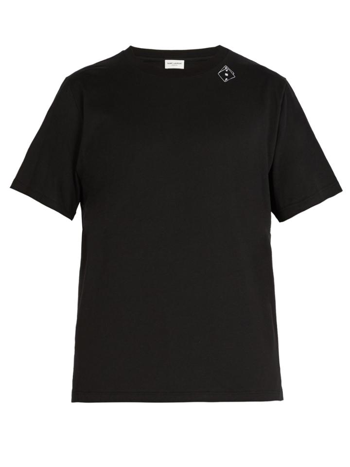 Saint Laurent Playing Cards-print Cotton T-shirt