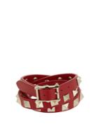 Valentino Rockstud Wrap-around Leather Bracelet