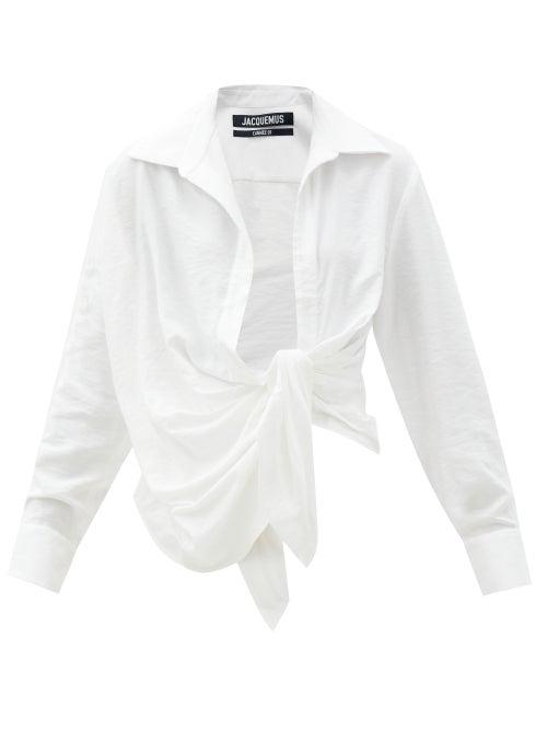 Matchesfashion.com Jacquemus - Bahia Knotted Twill Shirt - Womens - Ivory