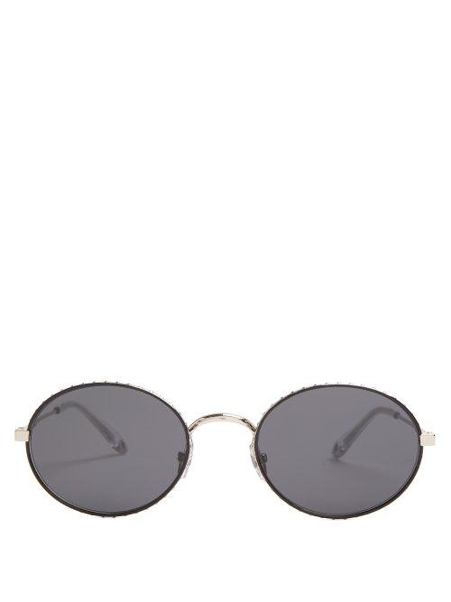 Matchesfashion.com Givenchy - Round Frame Metal Sunglasses - Mens - Silver
